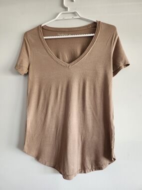 Abercrombie & Fitch Super Soft Scoop Neck Tee | Tan | Women's XS
